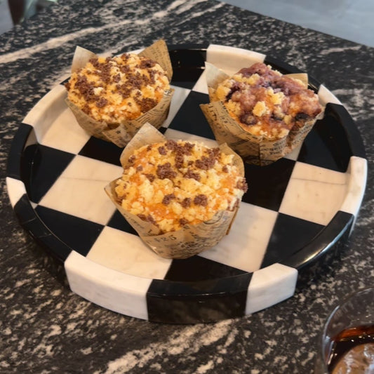 Charola Parquet (30 cm) con Muffins